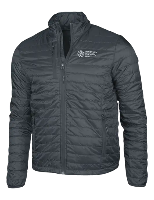 Dark Grey Puffy Packable Jacket w/Nationwide Logo