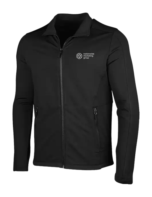 Deep Black Grid Fleece Jacket w/Nationwide Logo