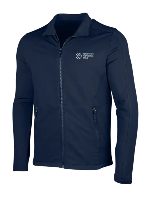 Navy Grid Fleece Jacket w/Nationwide Logo