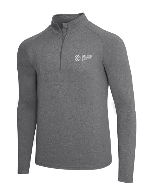 Dark Grey Heather Sport Wick Stretch 1/4 Zip Pullover w/Nationwide Logo