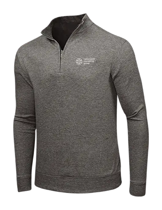 Charcoal Heather/Medium Heather Grey Interlock 1/4 Zip w/Nationwide Logo