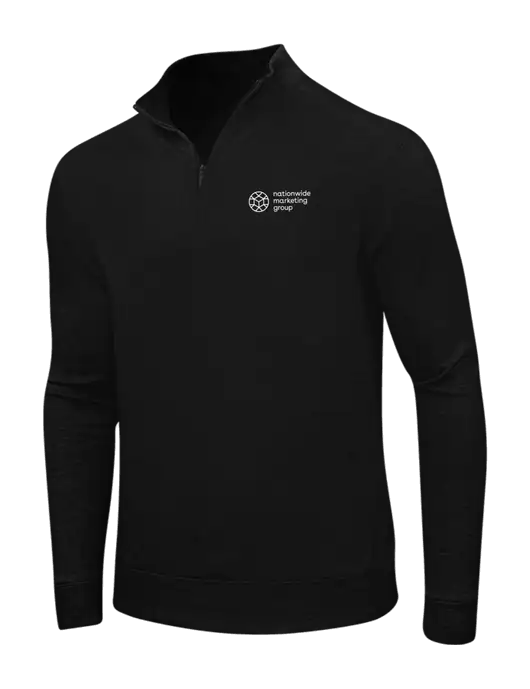 Deep Black/Charcoal Heather Interlock 1/4 Zip w/Nationwide Logo