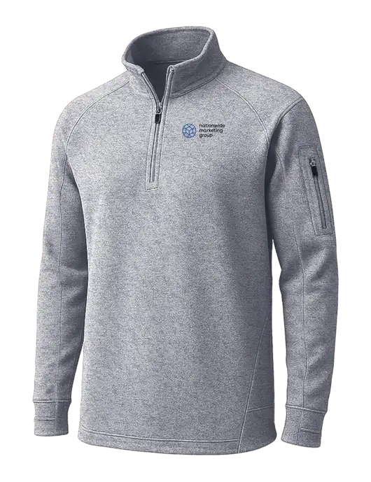 Grey Heather Tech Fleece 1/4 Zip Pullover w/Nationwide Logo