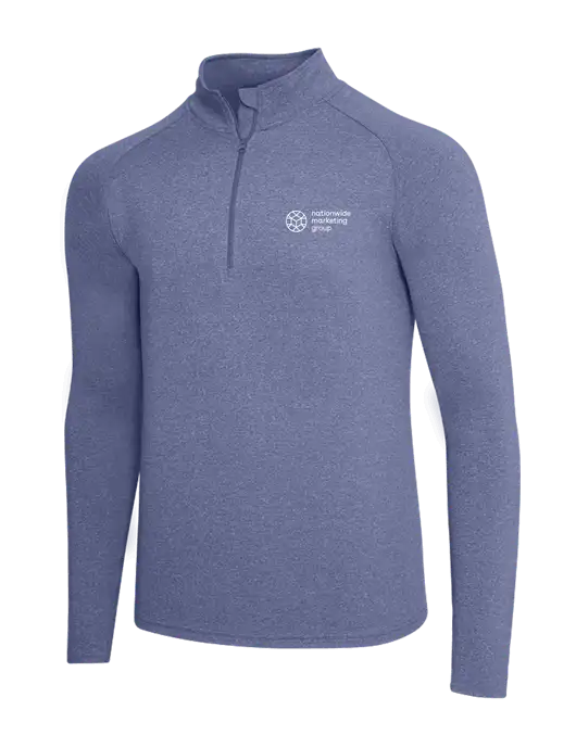 Navy Heather Sport Wick Stretch 1/4 Zip Pullover w/Nationwide Logo