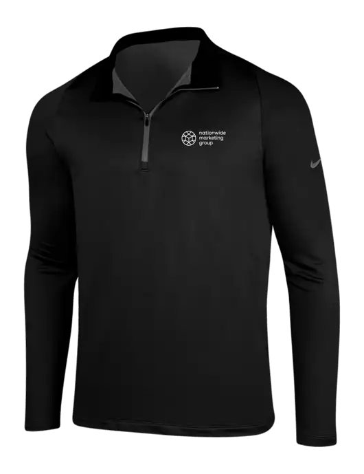 NIKE Black/Dark Grey Dry-Fit Stretch 1/2 Zip Cover-Up w/Nationwide Logo