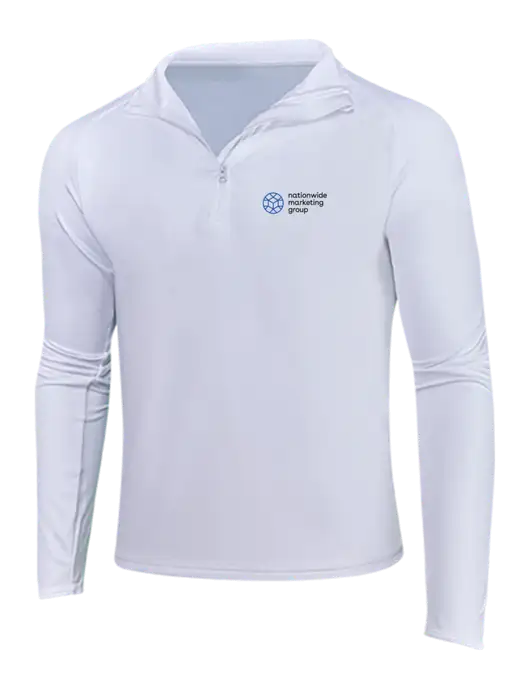 White Sport Wick Stretch 1/4 Zip Pullover w/Nationwide Logo