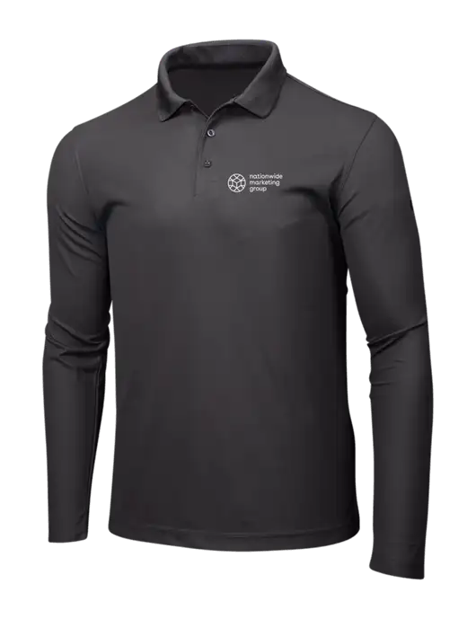 OGIO Charcoal Grey Caliber 2.0 Long Sleeve Polo w/Nationwide Logo
