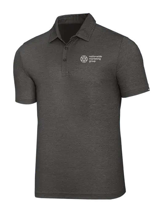 TravisMathew Black Heather Oceanside Polo w/Nationwide Logo
