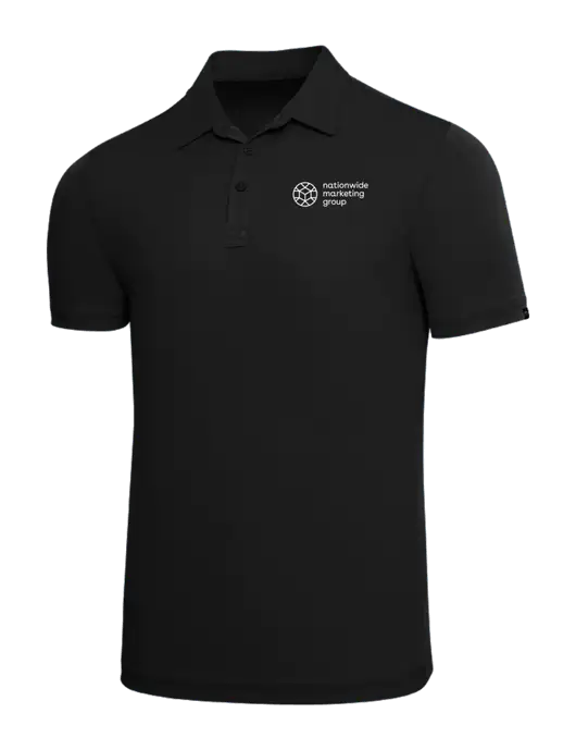 TravisMathew Black Solid Oceanside Polo w/Nationwide Logo