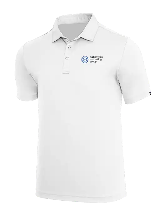 TravisMathew White Coto Performance Polo w/Nationwide Logo