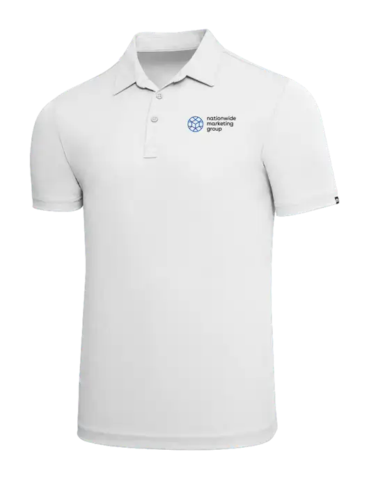 TravisMathew White Solid Oceanside Polo w/Nationwide Logo