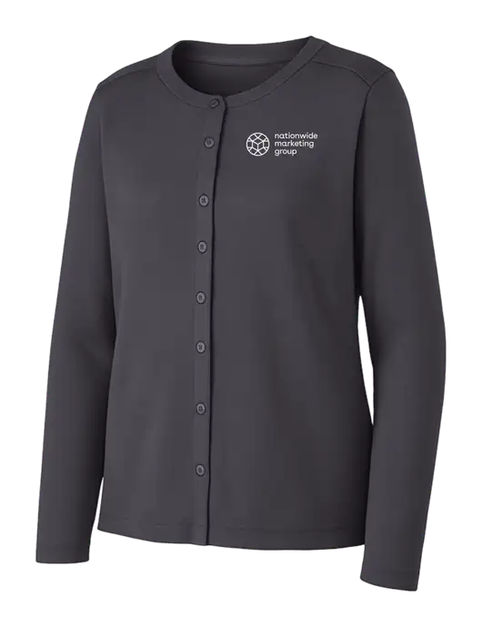 Grey Smoke Womens Concept Stretch Button-Front Cardigan Sweater w/Nationwide Logo