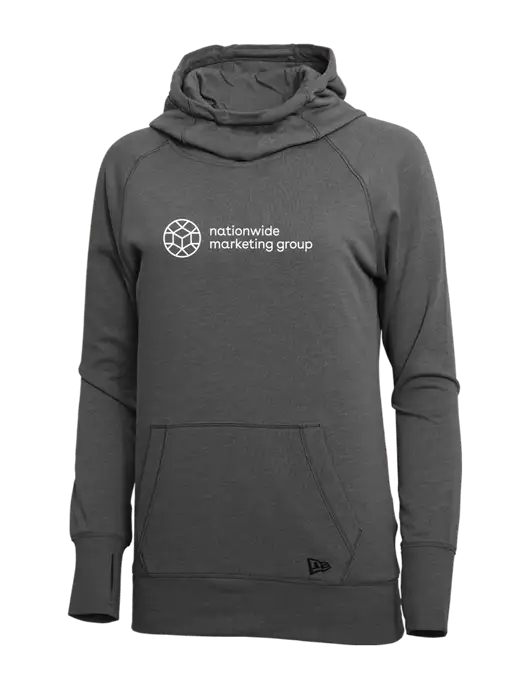 New Era Black Heather Womens Tri-Blend Fleece Pullover Hoodie w/Nationwide Logo