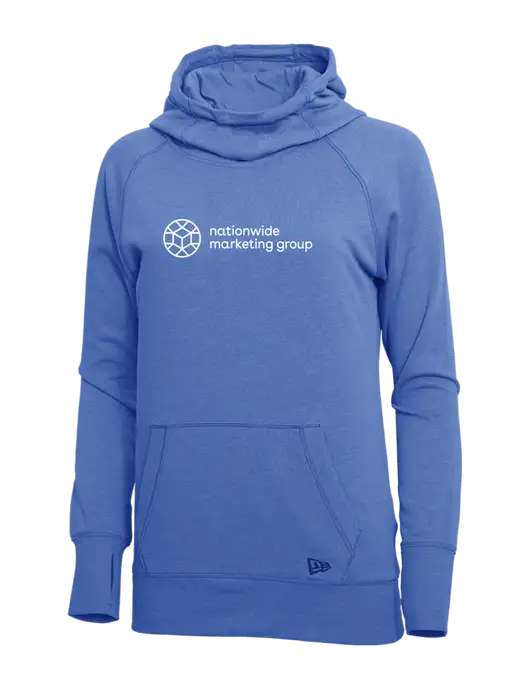 New Era Royal Heather Womens Tri-Blend Fleece Pullover Hoodie w/Nationwide Logo