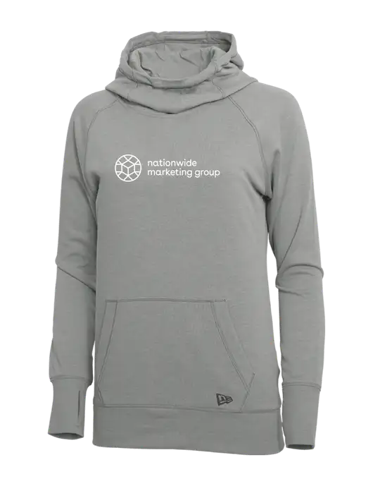 New Era Shadow Grey Heather Womens Tri-Blend Fleece Pullover Hoodie w/Nationwide Logo