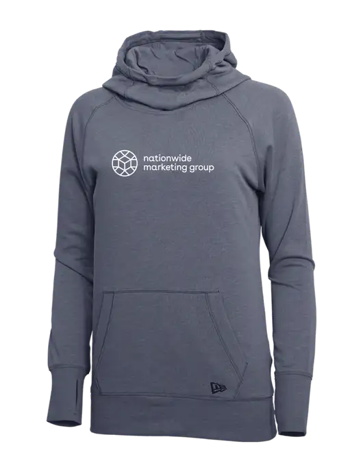 New Era True Navy Heather Womens Tri-Blend Fleece Pullover Hoodie w/Nationwide Logo