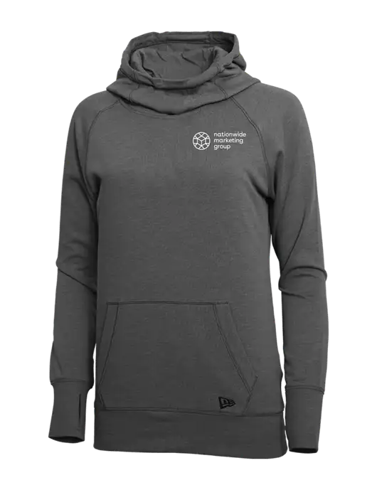 New Era Black Heather Womens Tri-Blend Fleece Pullover Hoodie w/Nationwide Logo