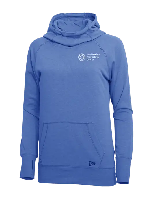 New Era Royal Heather Womens Tri-Blend Fleece Pullover Hoodie w/Nationwide Logo