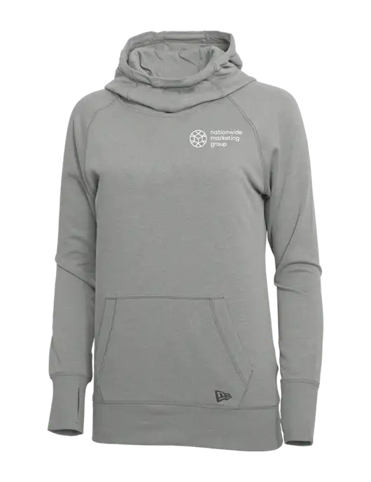 New Era Shadow Grey Heather Womens Tri-Blend Fleece Pullover Hoodie w/Nationwide Logo
