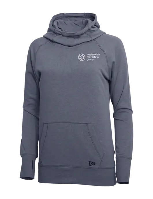New Era True Navy Heather Womens Tri-Blend Fleece Pullover Hoodie w/Nationwide Logo