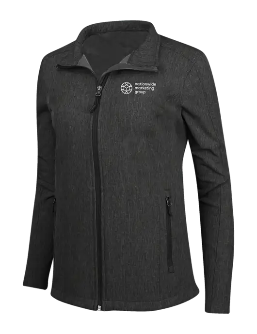Black Charcoal Heather Womens Core Soft Shell Jacket w/Nationwide Logo