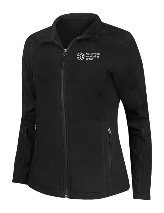 Black Womens Core Soft Shell Jacket w/Nationwide Logo
