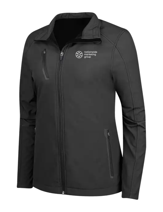 Black Womens Welded Softshell Jacket w/Nationwide Logo