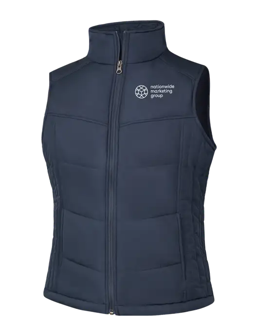  Womens Dark Slate/Black Puffy Vest w/Nationwide Logo