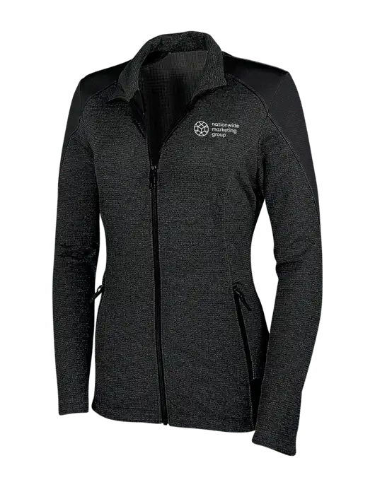 Womens Black Grid Fleece Jacket w/Nationwide Logo
