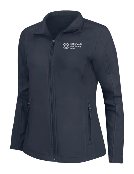 Navy Womens Core Soft Shell Jacket w/Nationwide Logo