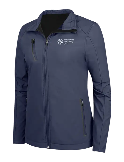 Navy Womens Welded Softshell Jacket w/Nationwide Logo