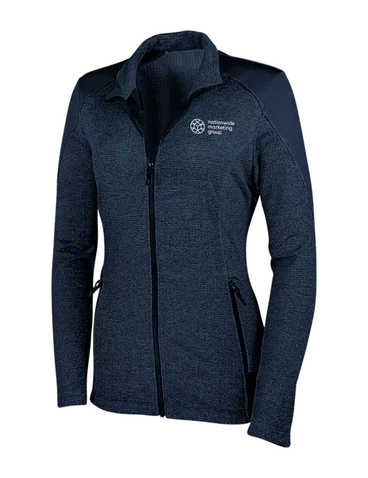 Navy Womens Grid Fleece Jacket w/Nationwide Logo