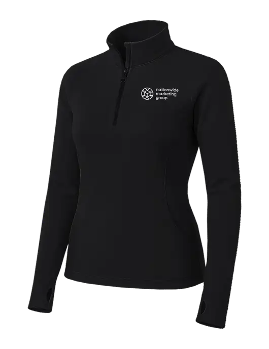 Womens Black Sport Wick Stretch 1/4 Zip Pullover w/Nationwide Logo
