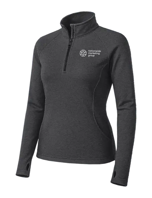 Dark Grey Heather Womens Sport Wick Stretch 1/4 Zip Pullover w/Nationwide Logo