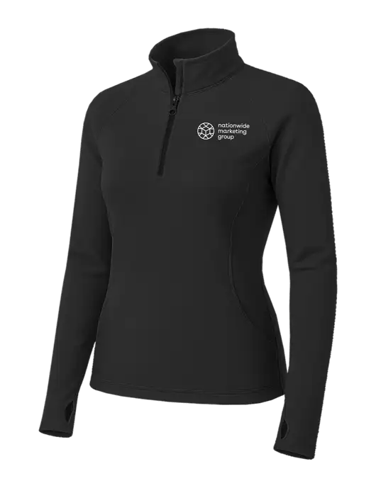 Charcoal Grey Womens Sport Wick Stretch 1/4 Zip Pullover w/Nationwide Logo