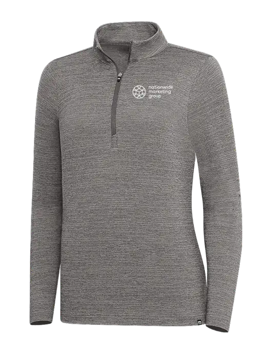 TravisMathew Medium Grey Heather Womens Crestview 1/4 Zip w/Nationwide Logo