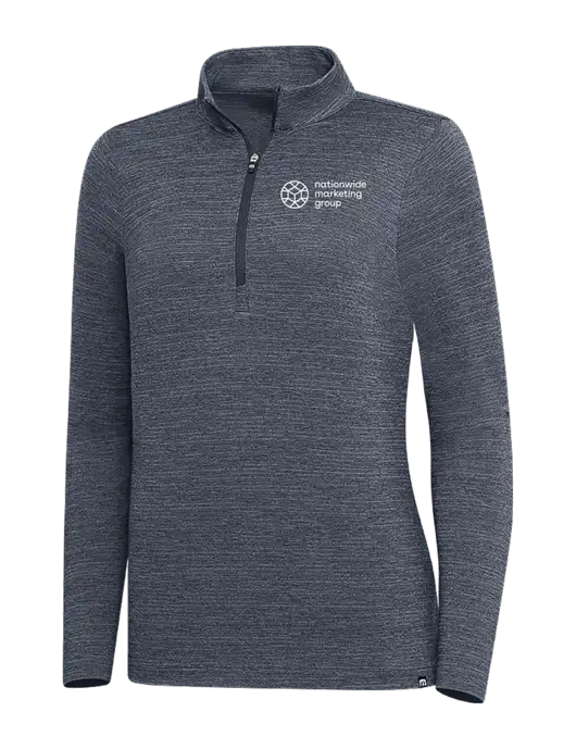 TravisMathew Navy Heather Womens Crestview 1/4 Zip w/Nationwide Logo
