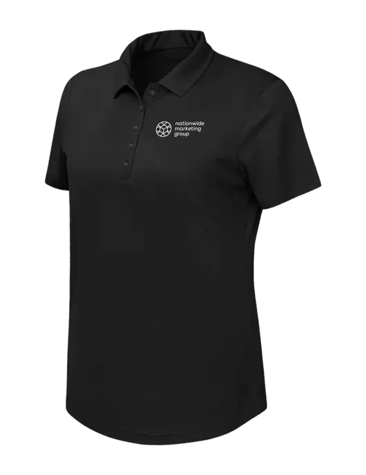 Callaway Womens Birdseye Black Polo w/Nationwide Logo