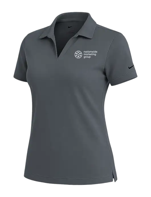 NIKE Dark Grey Womens Dri-Fit Micro Pique Polo w/Nationwide Logo