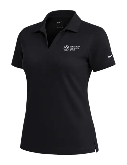 NIKE Black Womens Dri-Fit Micro Pique Polo w/Nationwide Logo