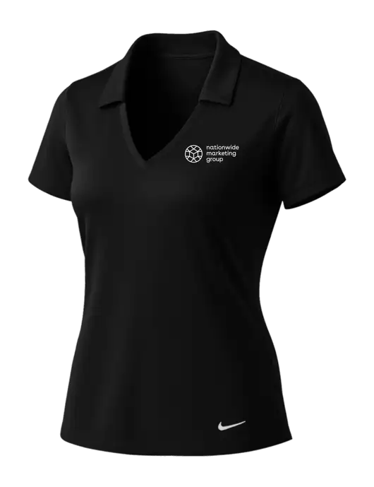 NIKE Black Womens Dri-Fit Vertical Mesh Polo w/Nationwide Logo