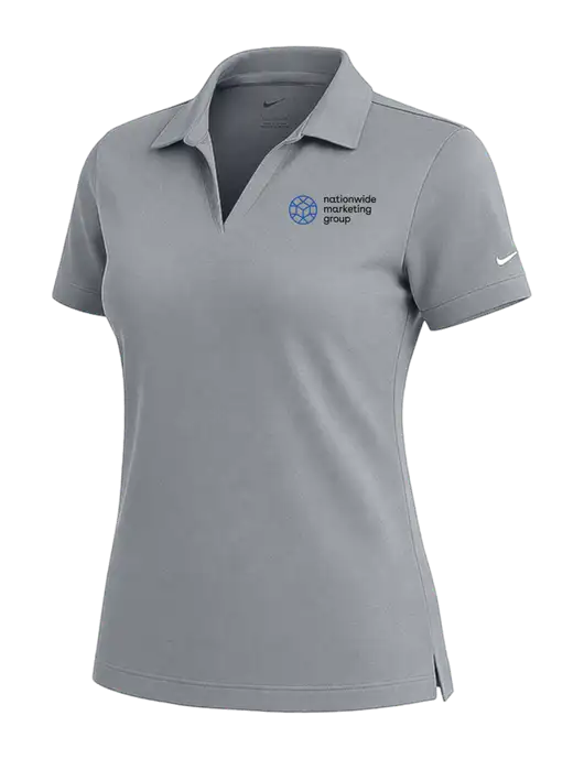 NIKE Medium Grey Womens Dri-Fit Micro Pique Polo w/Nationwide Logo