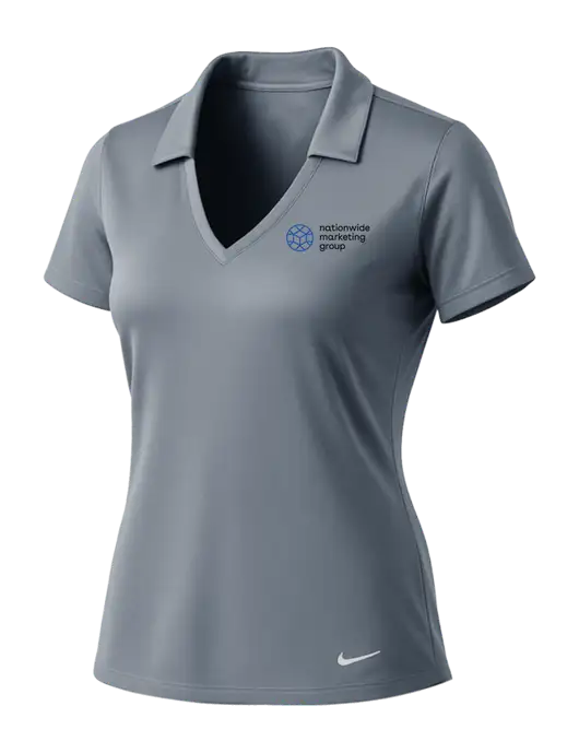 NIKE Medium Grey Womens Dri-Fit Vertical Mesh Polo w/Nationwide Logo