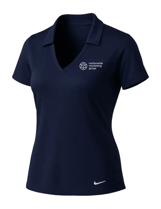 NIKE Dark Navy Womens Dri-Fit Vertical Mesh Polo w/Nationwide Logo