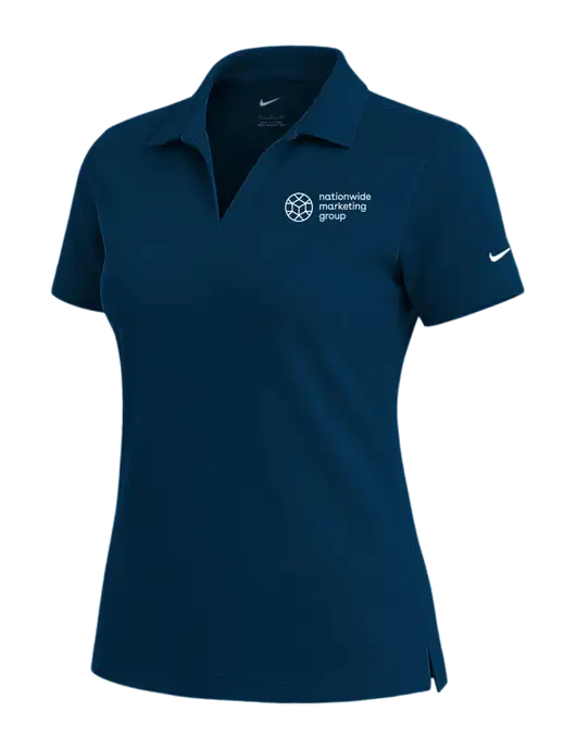 NIKE Navy Womens Dri-Fit Micro Pique Polo w/Nationwide Logo