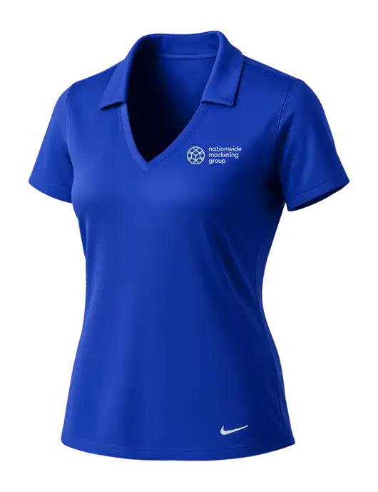 NIKE Dark Royal Womens Dri-Fit Vertical Mesh Polo w/Nationwide Logo