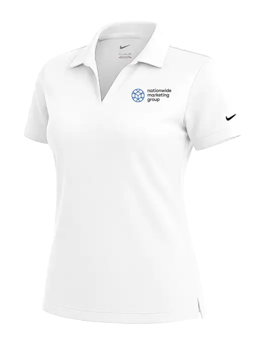 NIKE White Womens Dri-Fit Micro Pique Polo w/Nationwide Logo