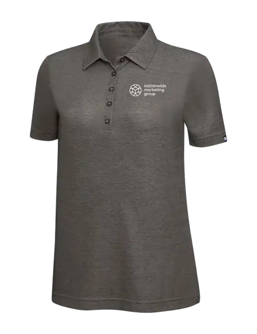 TravisMathew Black Heather Womens Oceanside Polo w/Nationwide Logo