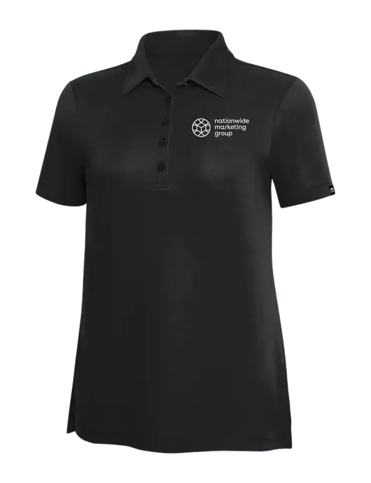 TravisMathew Black Solid Womens Oceanside Polo w/Nationwide Logo