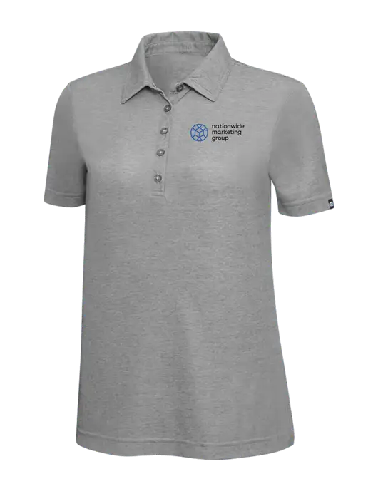 TravisMathew Grey Heather Womens Oceanside Polo w/Nationwide Logo